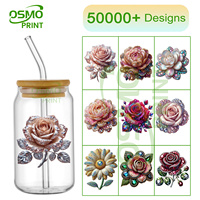 Autocollants personnalisés OSMO UV pour gobelets en plastique de 3 et 4 pouces, transferts papillon lavables et écologiques pour gobelets