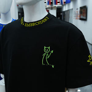 Camiseta Extra Grande de Algodón 100% con Logotipo Personalizado, Bordado 3D en Chenilla, Anti-UV y Transpirable para Hombre - Product Image 5