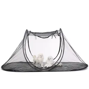 Venta caliente interior al aire libre viaje portátil mascota mosquitera plegable tienda de almacenamiento para mascotas para gatos y animales pequeños