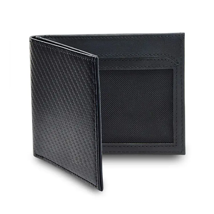 wholesale men wallets cow leather 2020 rfid blocking carbon fiber money clip wallet for men YX