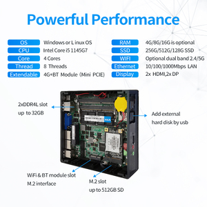 Mini PC NUC (Core I5 1145G7) - 2DP 2HD 4K Ultra Multi-écrans, Win11/Linux, Ordinateur de bureau <span class=keywords><strong>compact</strong></span> pour le bureau, la maison et les entreprises - Product Image 5