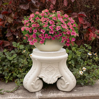 Support de pot de plante en résine, grande base irrégulière sculptée, décoration artistique, décoration architecturale de jardin, tendance