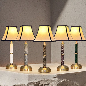 Modernes Dekor Luxushotel Marmor Tisch lampen Wiederauf ladbare LED Schreibtisch lampe Schnur lose 2700K Tisch lampe für Study Desk Restaurant - Product Image 1