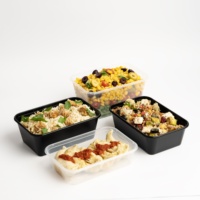 Récipient alimentaire en plastique rectangulaire de haute qualité de 500ml préparation de repas robuste emballage de restauration rapide et de gâteau disponible prix économique