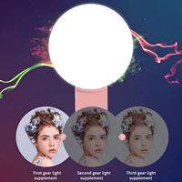Mini Lampe Annulaire LED Portable et Durable à Clip pour Téléphone Portable avec Trois Niveaux de Luminosité pour Photographie et Selfie