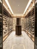 Système de rangement à vin de luxe en acier inoxydable 304, personnalisable, pour cave à vin domestique, étagère de présentation, meuble de bar moderne, support de rangement pour bouteilles de vin