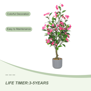 Árbol de flores de boj, bonsái, plantas artificiales, flor de melocotón, rosa, hojas verdes, personalizables, en <span class=keywords><strong>maceta</strong></span> - Product Image 3