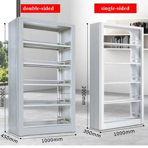 Su misura doppia faccia moderne <span class=keywords><strong>librerie</strong></span> in acciaio e legno biblioteca mobili per scuole di <span class=keywords><strong>ufficio</strong></span> <span class=keywords><strong>librerie</strong></span> e ospedali - Product Image 2