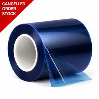 Film de support PET bleu foncé 75µm 130-150g/in pour ruban adhésif silicone, découpe de joints et laminage industriel - Stock de commande annulée