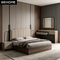 Ensemble complet de meubles de chambre personnalisés avec armoire, lit, coiffeuse, table de chevet et rangements pour chambre, appartement, villa