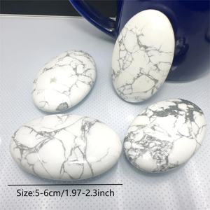 Piedra Ovalada de Howlite Pulida, Natural, para Sanación Espiritual, Decoración del Hogar y Regalos Navideños, Venta al Por Mayor - Product Image 6