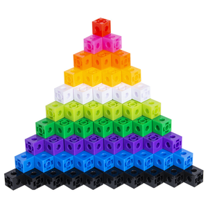 Toán học manipulatives nhựa liên kết khối trẻ em kết nối Toán Học Khối 100 miếng giáo dục sớm học tập khối xây dựng ABS - Product Image 2