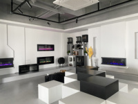 Cheminée électrique autoportante avec température réglable, flamme LED, 1800W, protection contre la surchauffe, pour usage domestique