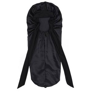 Bonnet de nuit en satin extra long pour femmes, avec bord large pour protéger les tresses et les cheveux naturels, réglable avec lien. - Product Image 4