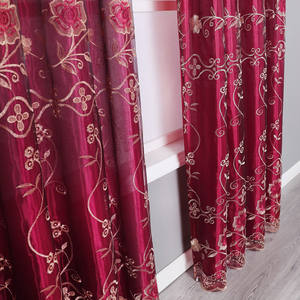 Fine fiore ricamato arte di lavoro organza sheer doppio strato ready made tenda <span class=keywords><strong>con</strong></span> abbinato attaccato mantovana - Product Image 2