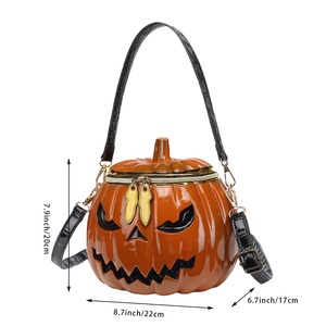 Women Cute Halloween Pumpkin Evening Bag Unique Clutch Purse with Detachable <b>Chains</b> Bag for Christmas Fancy Ball - Product Image 2