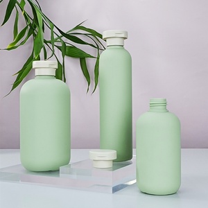 HDPE 200ml 250ml 300ml 400ml 500ml Matte Green <b>Plastic</b> <b>Empty</b> Conditioner Shower Gel Hair Care Shampoo <b>Bottles</b> with Flip Cover - Product Image 3