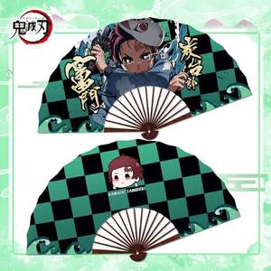 Ventilador plegable de seda de 10 pulgadas de Anime, precio de fábrica, estampado de doble cara, estilo de dibujos animados japoné<span class=keywords><strong>s</strong></span>, técnica plegable de bambú pintada a mano - Product Image 4