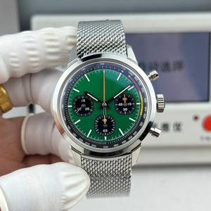 Luxury Men <b>Automatic</b> Mechanical Watch Designer Style Stainless Steel Green Dial <b>Chronograph</b> Sport Wristwatch OEM Custom Logo - Product Image 3