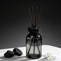 Flacon diffuseur de luxe 100ml 150ml 200ml 380ml, flacons diffuseurs en verre de forme ronde, flacons d'arômes avec bouchon en bois