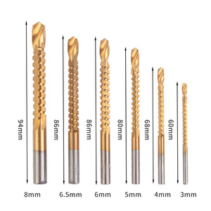 Brocas de perforación rápida para madera y acero, vástago redondo, sin recubrimiento brillante, juego de 6 piezas - Product Image 4