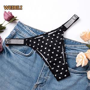 Venta al por mayor Ropa interior <span class=keywords><strong>de</strong></span> las <span class=keywords><strong>mujeres</strong></span> Sexy Color contrastante Deportes <span class=keywords><strong>Hilo</strong></span> Algodón Carta Tanga para las <span class=keywords><strong>mujeres</strong></span> - Product Image 4