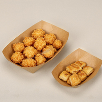 Barquette jetable en papier kraft pour frites et aliments, idéale pour la restauration rapide