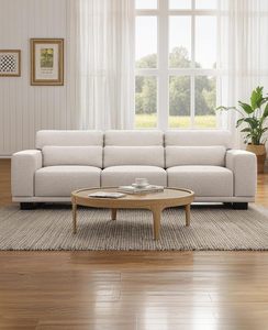 Sofá moderno de <span class=keywords><strong>3</strong></span> <span class=keywords><strong>plazas</strong></span> para sala de estar Sofá cómodo con asientos profundos Cojín de apoyo y reposabrazos anchos - Product Image 3
