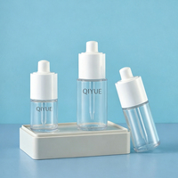 Flacon compte-gouttes transparent en PET de 20 ml, 30 ml, 50 ml, emballage cosmétique vide, sérum pour soins de la peau, lotion, huile essentielle, rechargeable, sans BPA
