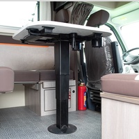 Pied de table pneumatique robuste en alliage d'aluminium et acier pour camping-car, base antidérapante, charge inférieure de 80 kg, garantie 1 an pour une performance améliorée