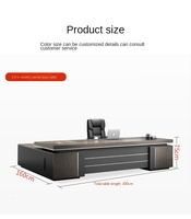Table de bureau de direction moderne et luxueuse avec design en forme de L, mobilier de bureau haut de gamme