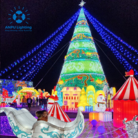 Décoration de Noël extérieure géante lumineuse à LED ANPU, arbre de Noël de 10 m avec structure en fer sur mesure, décoration commerciale pour centre commercial, place publique