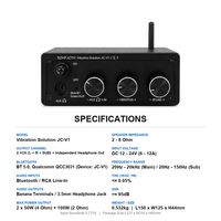 Amplificateur audio de voiture 2.1 canaux BT 5.0 12V-24V Mini HiFi Subwoofer pour transducteur tactile Bass Shaker