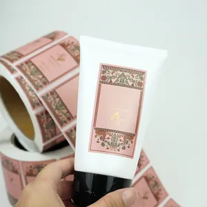 customised self adhesive waterproof roll sticky sticker plastic lotion tube labels hand body lotion private label