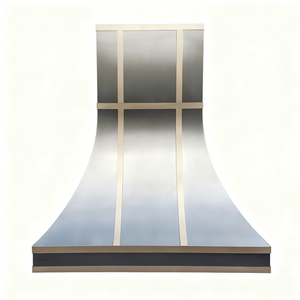 <span class=keywords><strong>Campana</strong></span> Extractora Arquitectónica de Acero Inoxidable <span class=keywords><strong>con</strong></span> Detalles de Latón, Curva, de Pared, para Cocinas de Villas - Product Image 1