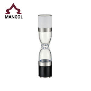 Molinillo de Pimienta Premium Hourglass 2 en 1, Manual, Multifunción, Cilindro Negro y Blanco, Tapa Metálica, Utensilio de Cocina MG728F - Product Image 4