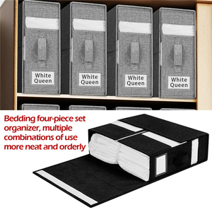 Không dệt linen vải có thể gập lại Duvet bao gồm pillowcases tấm ga trải giường Set <span class=keywords><strong>Organizer</strong></span> với dây kéo - Product Image 2