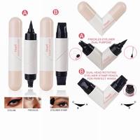 Stylo tampon imperméable pour taches de rousseur, longue tenue, logo personnalisé, eye-liner à double embout multi-usages pour cils et taches de rousseur
