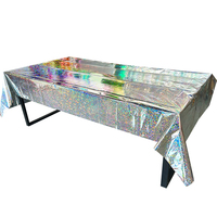 Nappe jetable en plastique turquoise scintillante, rectangulaire, en PE, pour décorations de fête d'anniversaire ou de pique-nique