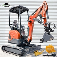 Mini-excavatrice LAWNIO à personnalisation complète, avec pompe à double engrenage, construction robuste pour le creusement de tranchées et le terrassement de canalisations