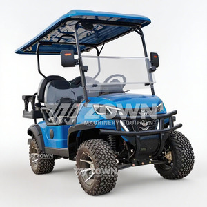 Carrito de Golf Reforzado Azul con Suspensión Amortiguadora y Maletero Trasero para Clubes Campestres - Product Image 2