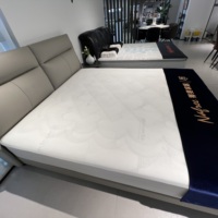 Lit moderne et confortable pour projets de location, avec structure métallique réglable, écologique, durable, économique, en cuir véritable, personnalisable pour appartement