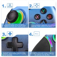 Controles de Juego Inalámbricos X9 de Alta Calidad con Bluetooth para PC, Iluminación RGB y Doble Vibración para Switch