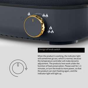 공장 도매 4L 라운드 베이지/회색 유리 커버 전기 냄비 다목적 분할 가정 및 호텔 사용 - Product Image 2