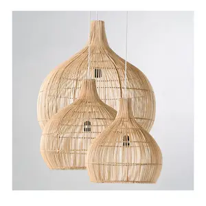 Natural Large Rattan Bamboo Lamp Braided Rattan Lamp Shade Rattan Wicker Lamp Shades