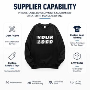 Sudadera Negra Premium para Hombre con Cuello Redondo, Estampado Gráfico con Logotipo Personalizado y Corte Holgado para Colecciones de Moda Urbana - Product Image 6