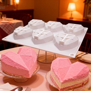 Diamond Heart Silicone <b>Mold</b> 8 Cavities For Cake Dessert Baking Tools Commercial Use - Product Image 2