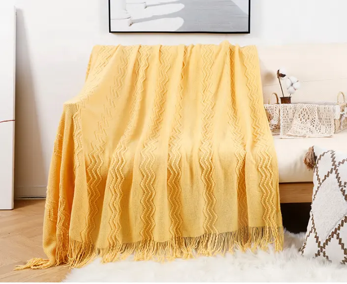 Offre Spéciale de luxe doux personnalisé tricoté léger canapé maison lit décor gland jeter couverture
