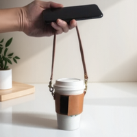 Housse en cuir pour tasse à café Manchon pour tasse à thé Manchon pour tasse à vin et bière Manchon pour boisson réutilisable