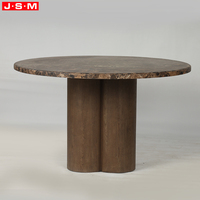 Table à manger ronde moderne et minimaliste de luxe, plateau en marbre, table à manger pour la maison, table à manger en bois pour le salon
